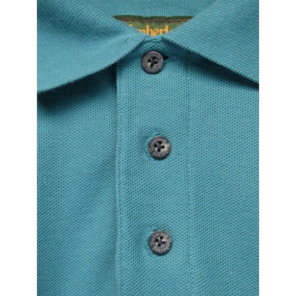 Timberland Weathergear Polo Shirt Mens XL Green Teal Short Sleeve Logo Collar - Picture 4 of 9